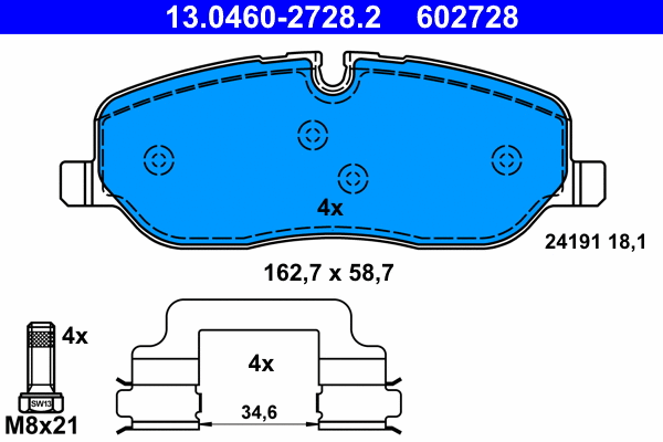 Brake Pad Set, disc brake (13.0460-2728.2)
