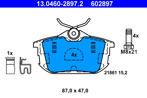 Brake Pad Set, disc brake (13.0460-2897.2)