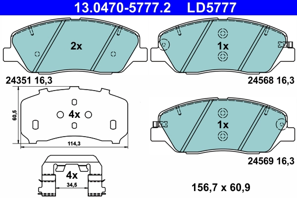 Brake Pad Set, disc brake (13.0470-5777.2)