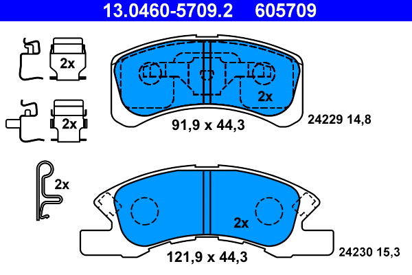 Brake Pad Set, disc brake (13.0460-5709.2)