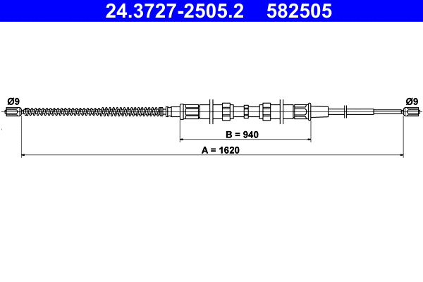 Cable Pull, parking brake (24.3727-2505.2)