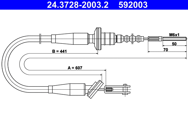 Cable Pull, clutch control (24.3728-2003.2)
