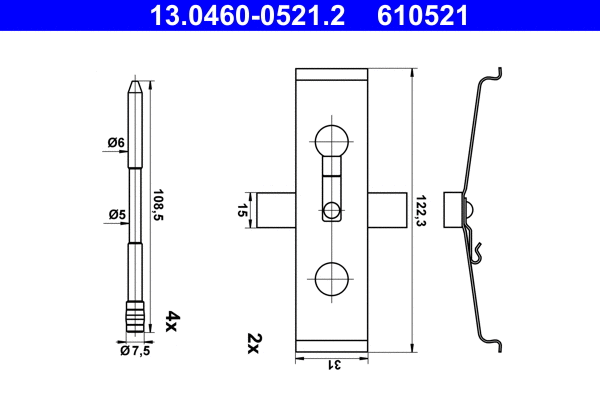 Accessory Kit, disc brake pad (13.0460-0521.2)