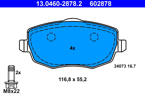 Brake Pad Set, disc brake (13.0460-2878.2)
