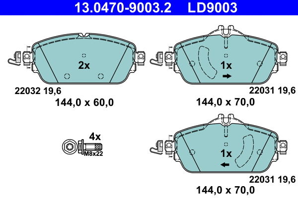 Brake Pad Set, disc brake (13.0470-9003.2)