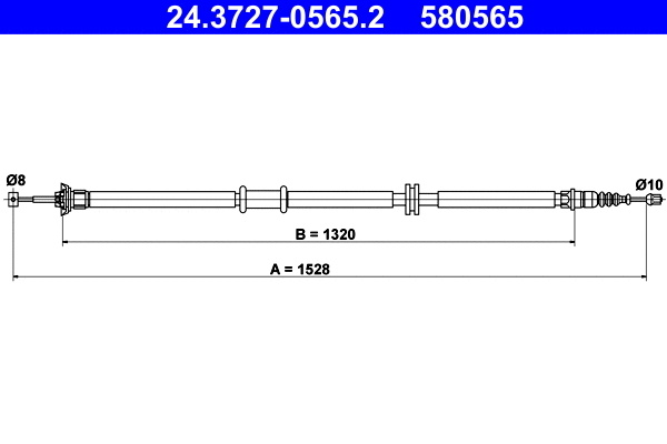 Cable Pull, parking brake (24.3727-0565.2)