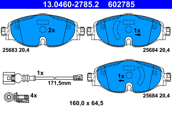 Brake Pad Set, disc brake (13.0460-2785.2)