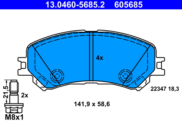 Brake Pad Set, disc brake (13.0460-5685.2)