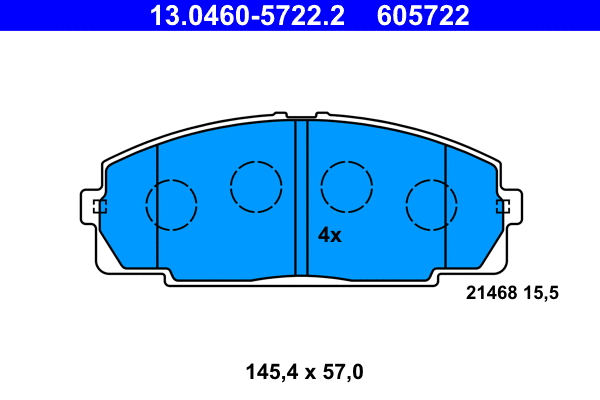 Brake Pad Set, disc brake (13.0460-5722.2)