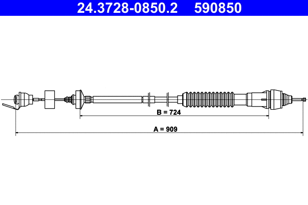 Cable Pull, clutch control (24.3728-0850.2)