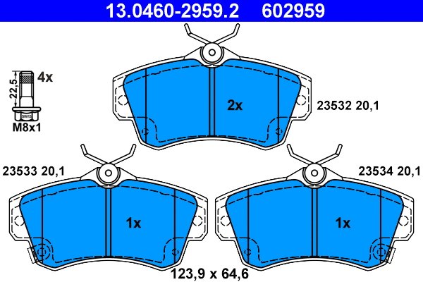 Brake Pad Set, disc brake (13.0460-2959.2)