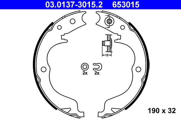 Brake Shoe Set, parking brake (03.0137-3015.2)
