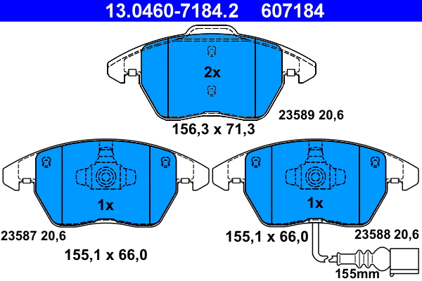 Brake Pad Set, disc brake (13.0460-7184.2)
