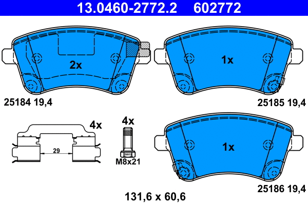 Brake Pad Set, disc brake (13.0460-2772.2)