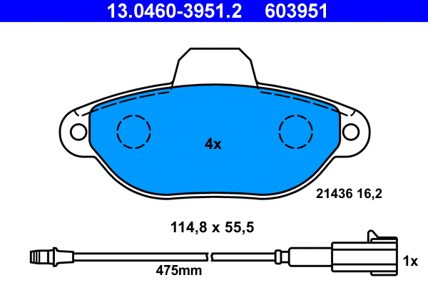 Brake Pad Set, disc brake (13.0460-3951.2)