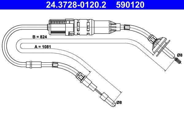 Cable Pull, clutch control (24.3728-0120.2)