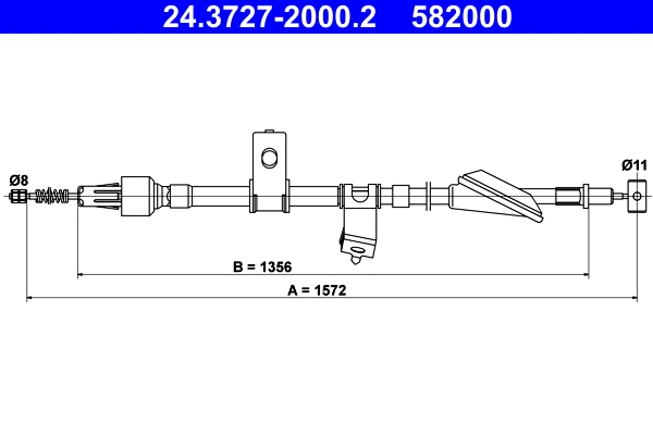 Cable Pull, parking brake (24.3727-2000.2)