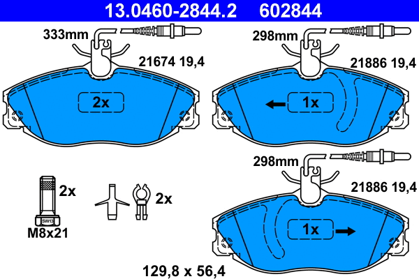 Brake Pad Set, disc brake (13.0460-2844.2)