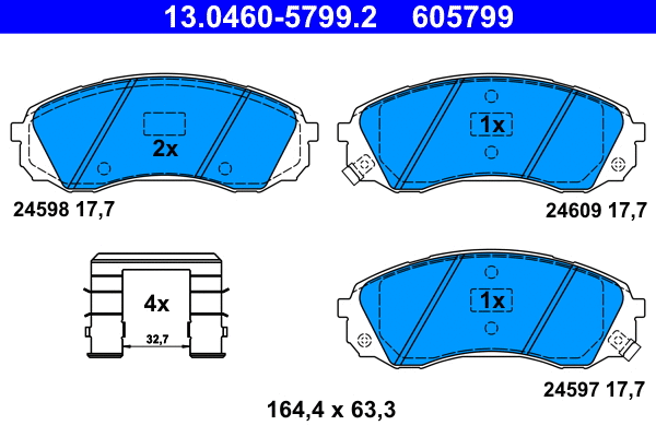 Brake Pad Set, disc brake (13.0460-5799.2)
