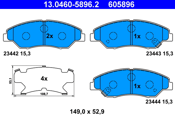 Brake Pad Set, disc brake (13.0460-5896.2)