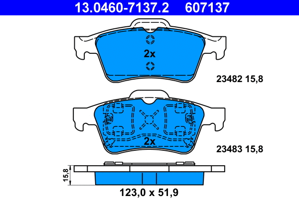 Brake Pad Set, disc brake (13.0460-7137.2)