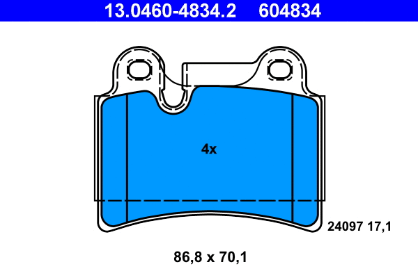 Brake Pad Set, disc brake (13.0460-4834.2)