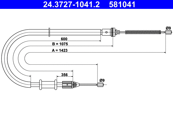 Cable Pull, parking brake (24.3727-1041.2)