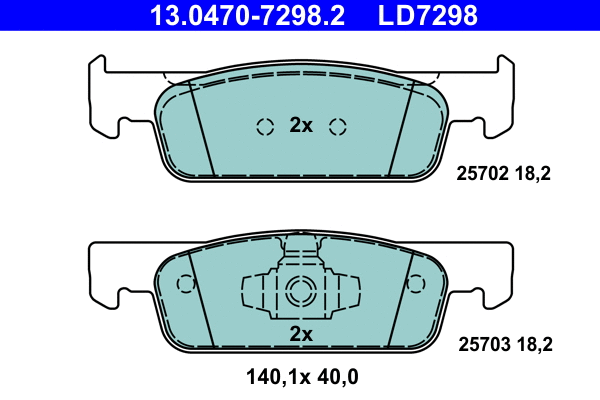 Brake Pad Set, disc brake (13.0470-7298.2)