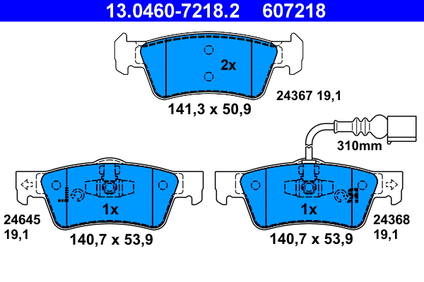 Brake Pad Set, disc brake (13.0460-7218.2)