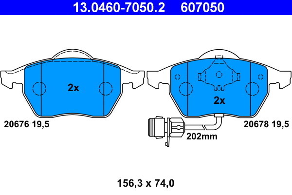 Brake Pad Set, disc brake (13.0460-7050.2)