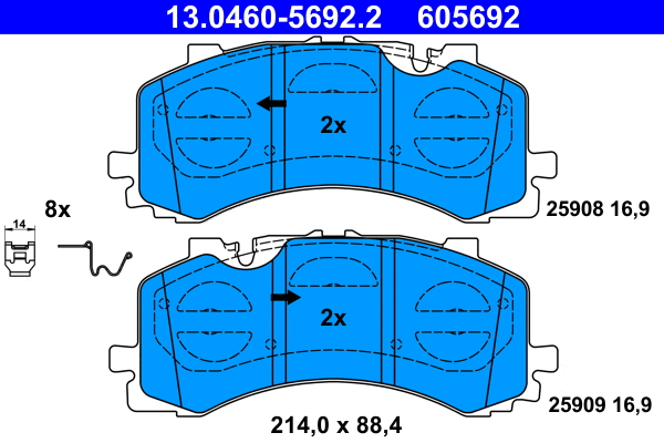 Brake Pad Set, disc brake (13.0460-5692.2)