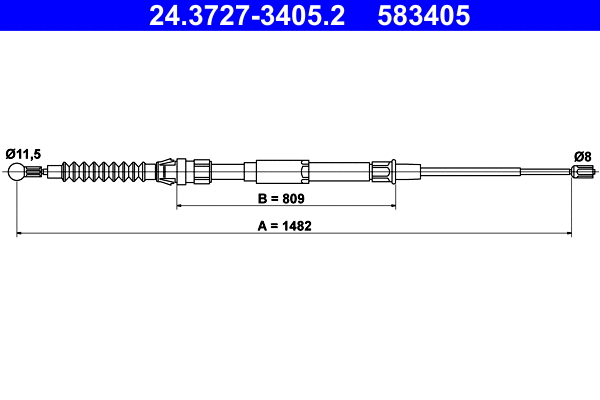 Cable Pull, parking brake (24.3727-3405.2)