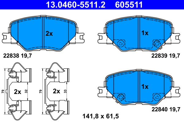 Brake Pad Set, disc brake (13.0460-5511.2)