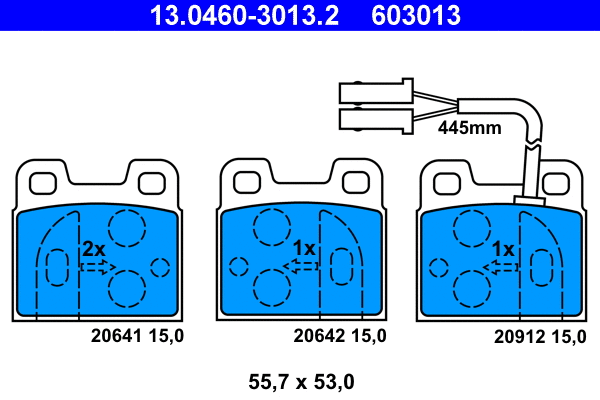 Brake Pad Set, disc brake (13.0460-3013.2)