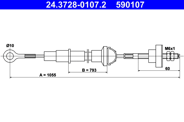 Cable Pull, clutch control (24.3728-0107.2)