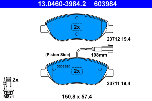 Brake Pad Set, disc brake (13.0460-3984.2)