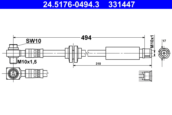 Brake Hose (24.5176-0494.3)