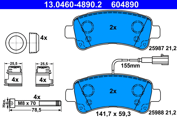 Brake Pad Set, disc brake (13.0460-4890.2)