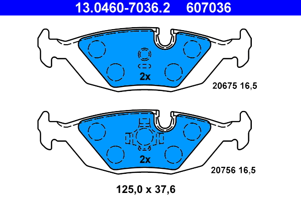 Brake Pad Set, disc brake (13.0460-7036.2)