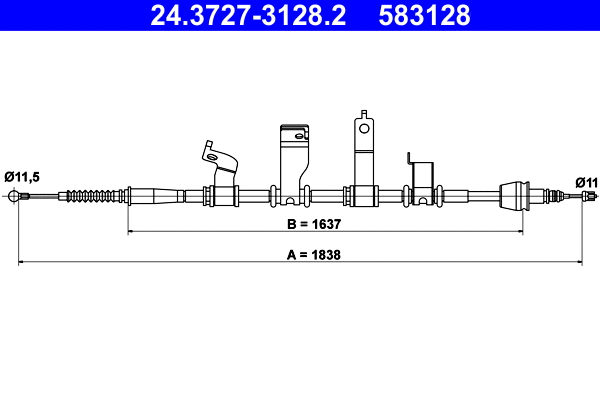 Cable Pull, parking brake (24.3727-3128.2)