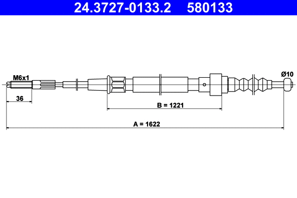 Cable Pull, parking brake (24.3727-0133.2)