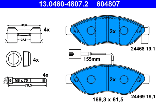 Brake Pad Set, disc brake (13.0460-4807.2)