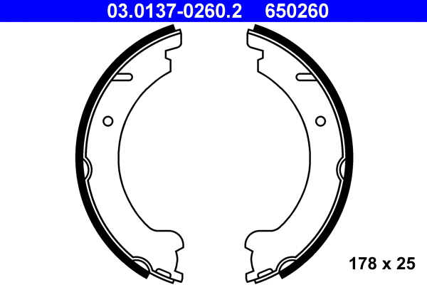 Brake Shoe Set, parking brake (03.0137-0260.2)