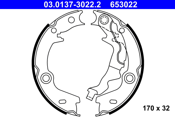 Brake Shoe Set, parking brake (03.0137-3022.2)