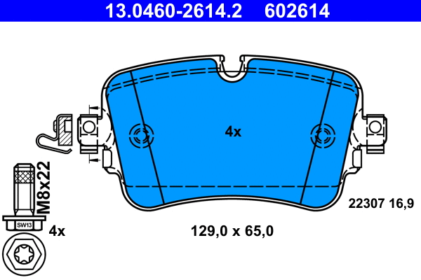 Brake Pad Set, disc brake (13.0460-2614.2)