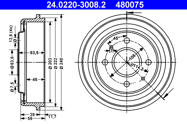Brake Drum (24.0220-3008.2)