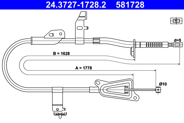 Cable Pull, parking brake (24.3727-1728.2)