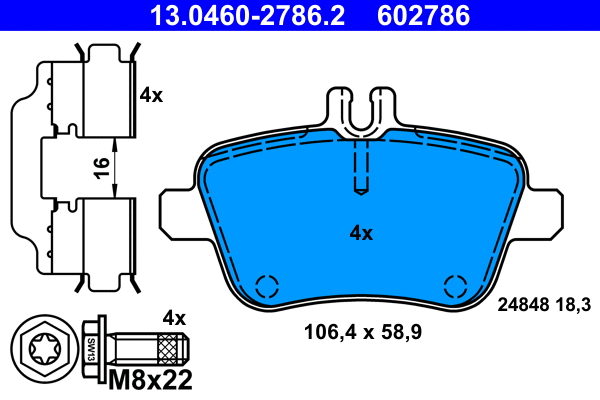 Brake Pad Set, disc brake (13.0460-2786.2)