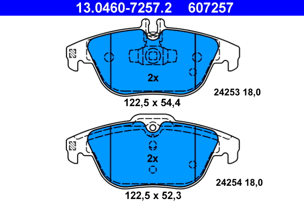 Brake Pad Set, disc brake (13.0460-7257.2)