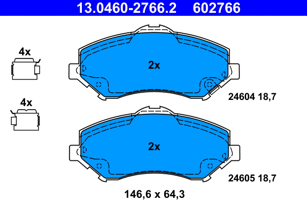 Brake Pad Set, disc brake (13.0460-2766.2)